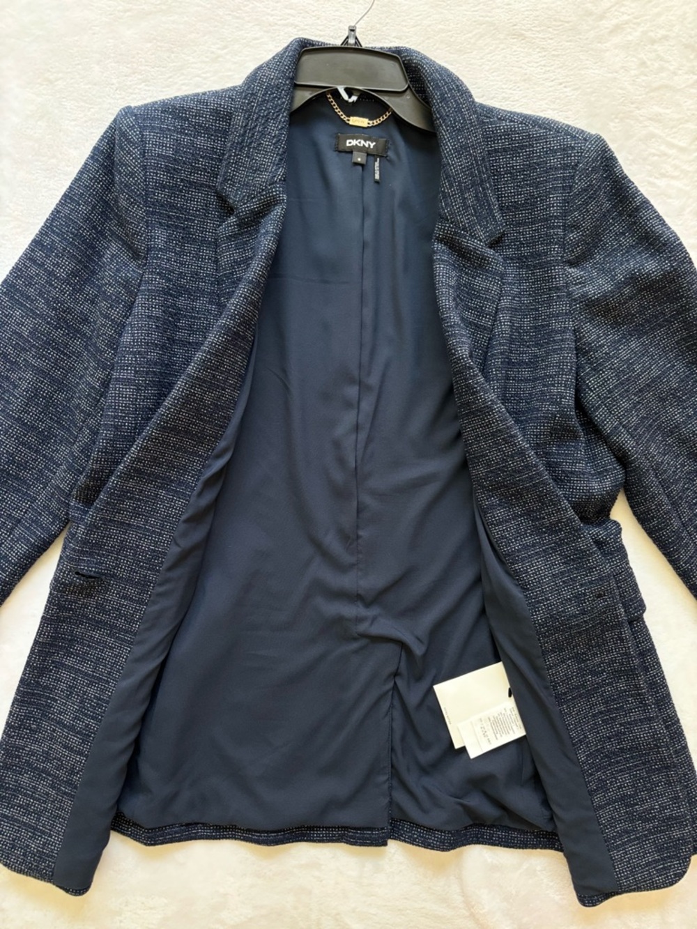DKNY Essentials Long Sleeve Navy & White Single Button Fitted Blazer--NWT--16 - Picture 9 of 15
